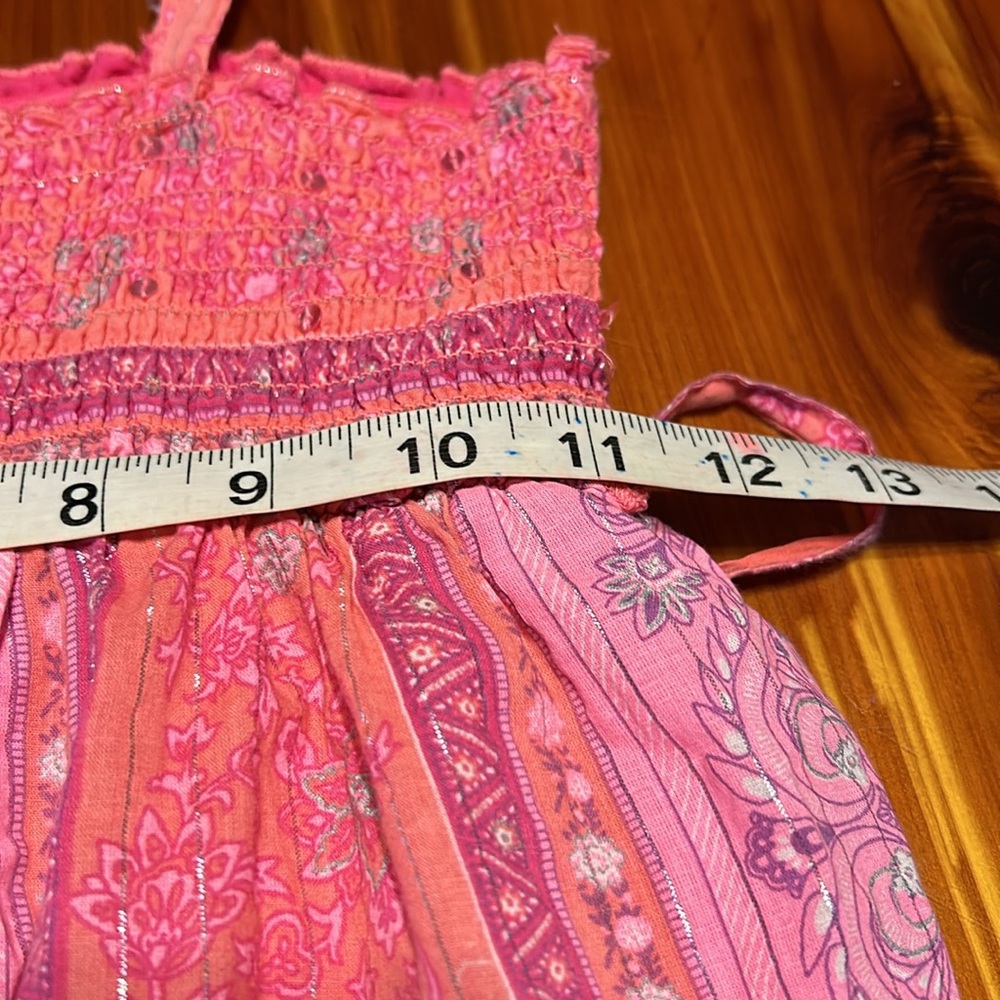 Size 7 Justice Pink Floral Paisley Print Full Length Lined Halter Maxi Dress - Picture 12 of 15